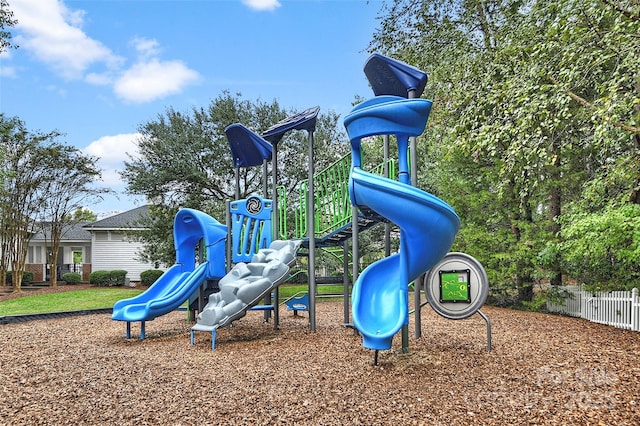 community play area with fence
