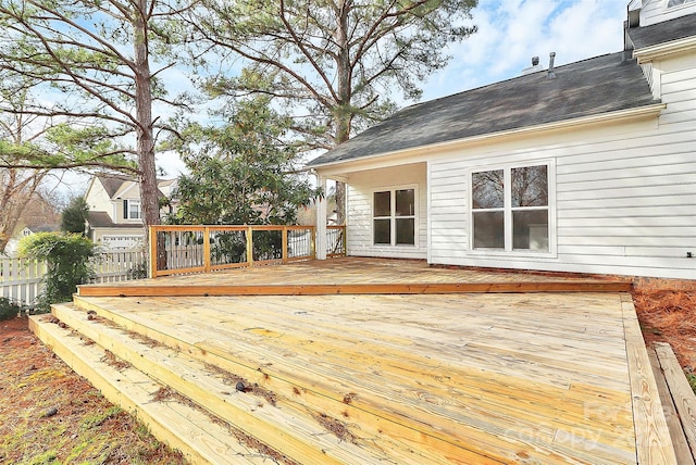 wooden terrace with fence