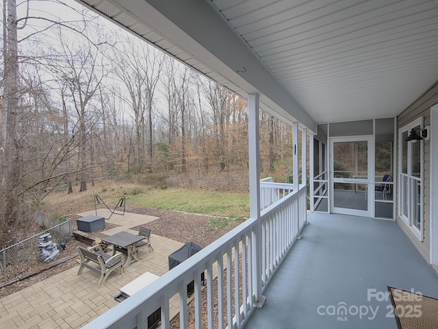 balcony with a patio