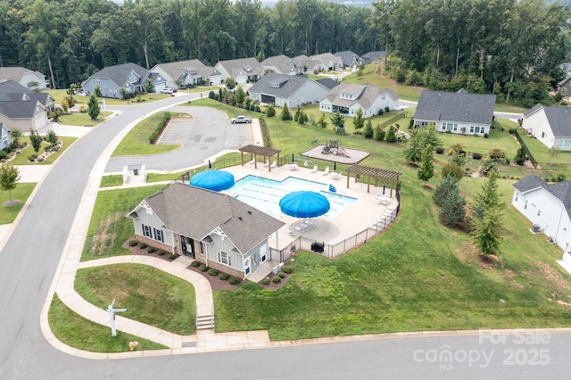 bird's eye view featuring a residential view