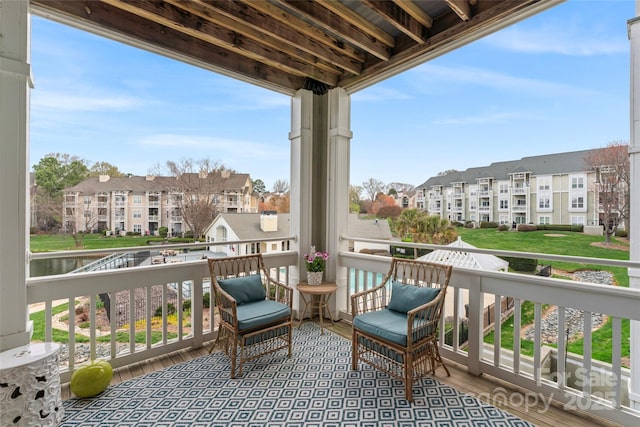 balcony with a residential view