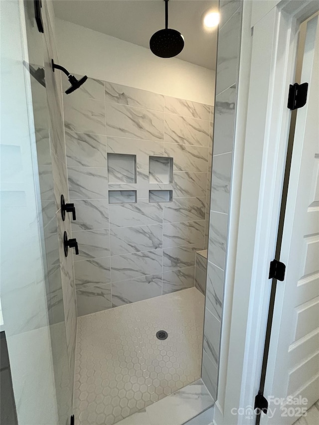 full bathroom with a stall shower