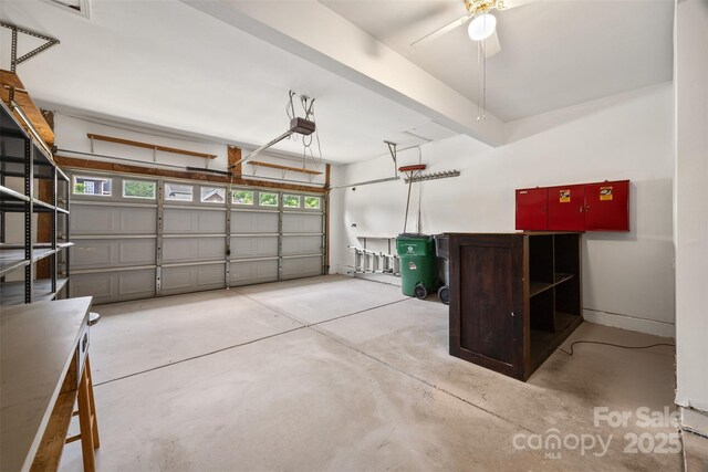 garage featuring a garage door opener