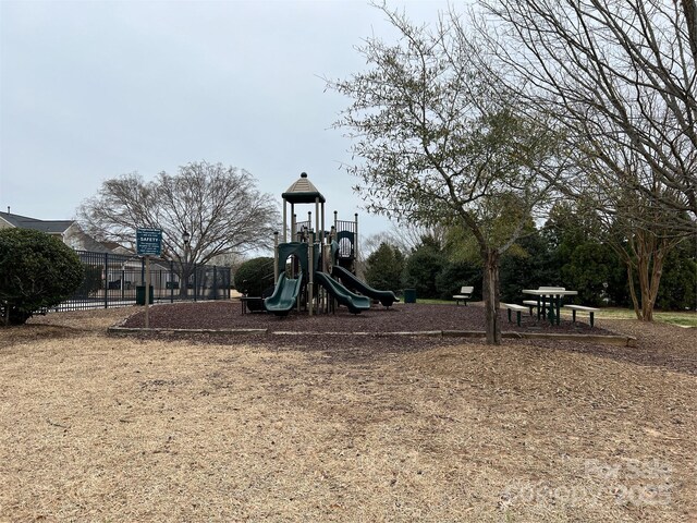 communal playground with fence