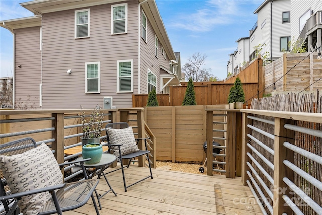 deck featuring fence