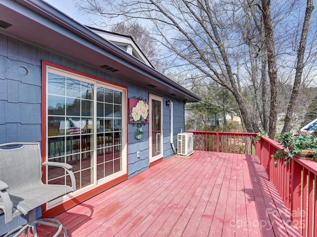 wooden terrace with central AC