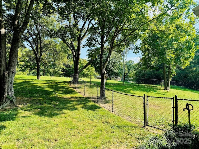 view of yard with a gate and fence