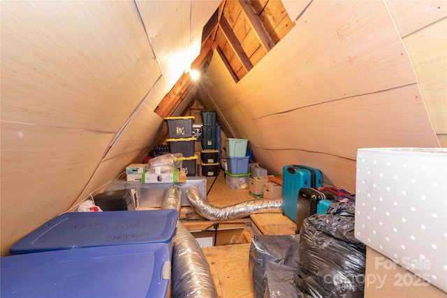 view of unfinished attic