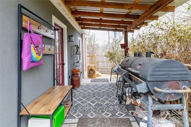 view of patio featuring area for grilling