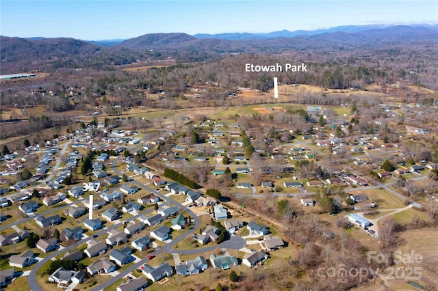 357 Beechnut Dr, Hendersonville, NC 28739 - birds eye view of property with a residential view and a mountain view