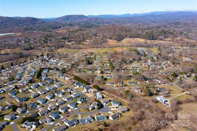 357 Beechnut Dr, Hendersonville, NC 28739 - bird's eye view with a residential view and a mountain view