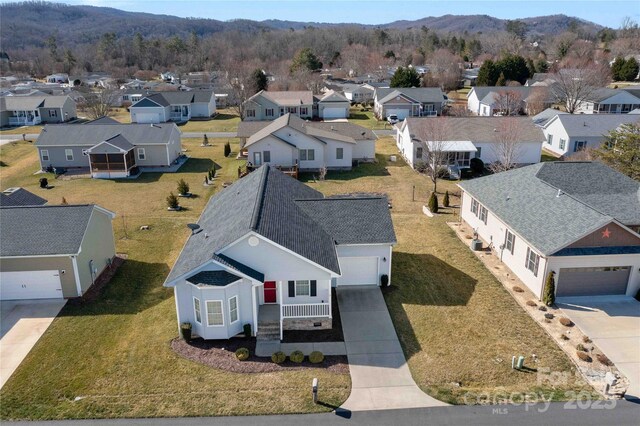 357 Beechnut Dr, Hendersonville, NC 28739 - drone / aerial view featuring a residential view and a mountain view
