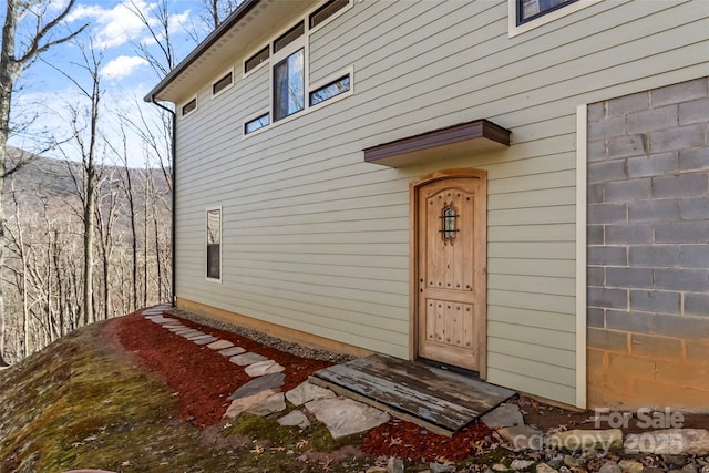 view of doorway to property