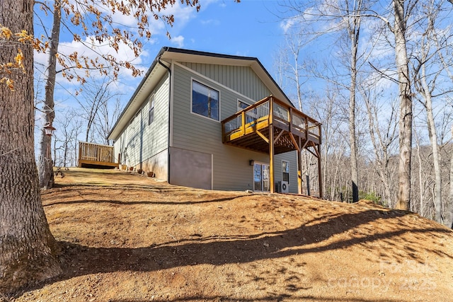 rear view of house with a deck