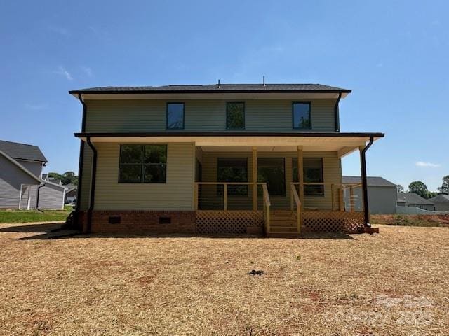 1906 Maius Dr, Conover, NC 28613 - view of front facade featuring a porch and crawl space
