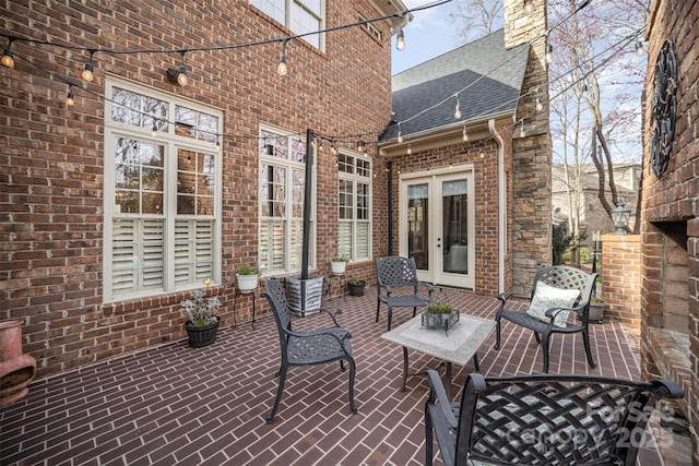 view of patio / terrace featuring french doors