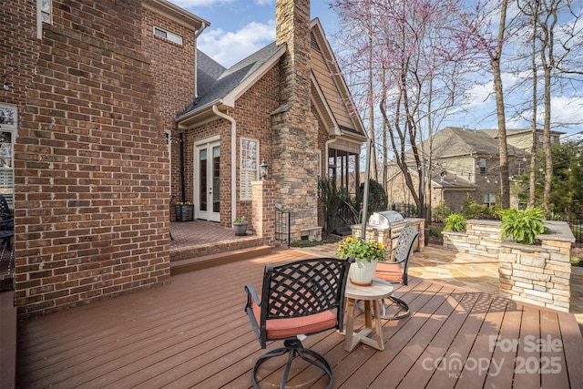 deck with french doors