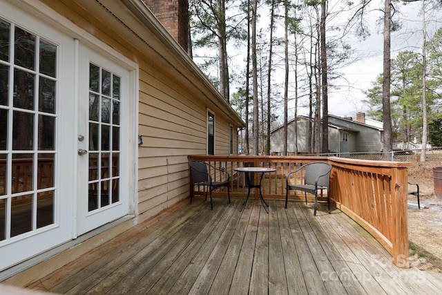 deck featuring french doors