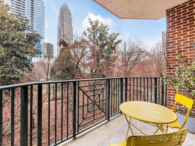 balcony with a view of city