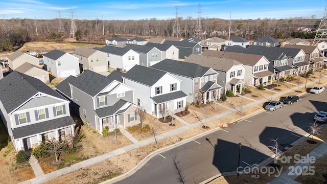 bird's eye view featuring a residential view