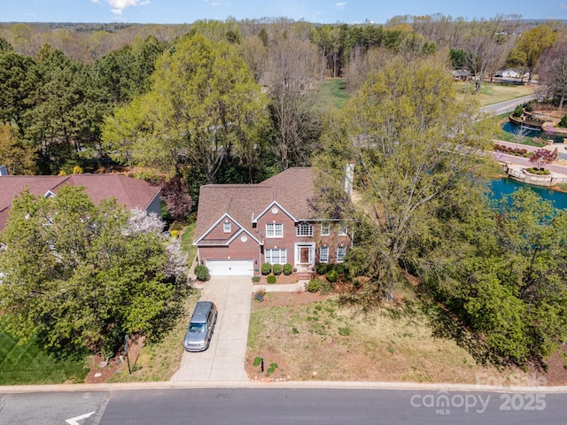 12723 Willingdon Rd, Huntersville, NC 28078 - drone / aerial view featuring a water view
