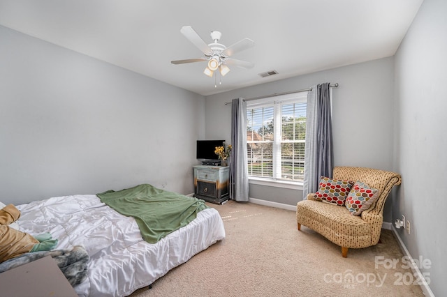 12723 Willingdon Rd, Huntersville, NC 28078 - carpeted bedroom with baseboards, ceiling fan, and visible vents