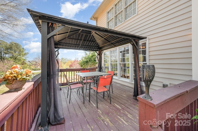 12723 Willingdon Rd, Huntersville, NC 28078 - deck featuring a gazebo and outdoor dining space