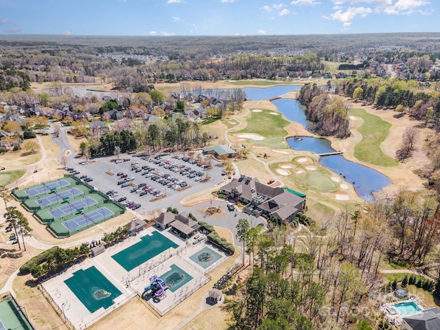 12723 Willingdon Rd, Huntersville, NC 28078 - birds eye view of property with golf course view and a water view