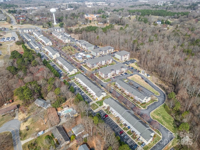 aerial view with a residential view