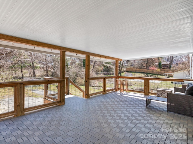 view of unfurnished sunroom