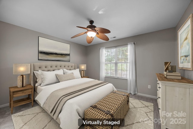 68 Wiltshire Cir, Fletcher, NC 28732 - bedroom with light colored carpet, baseboards, and a ceiling fan