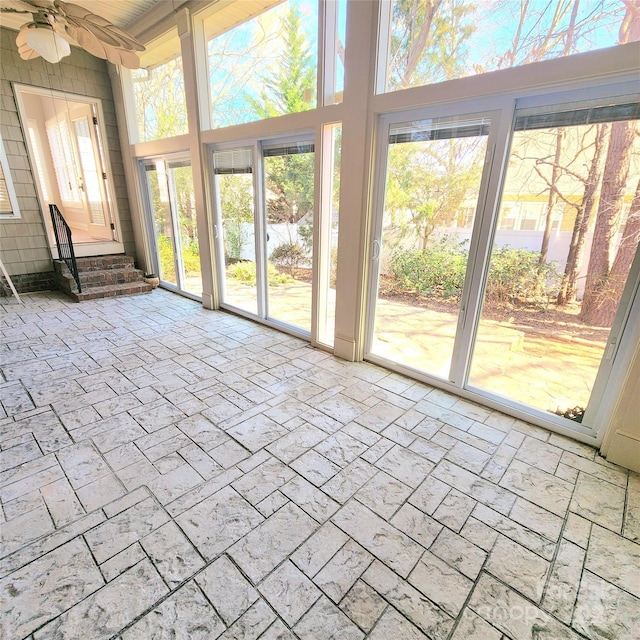 view of unfurnished sunroom