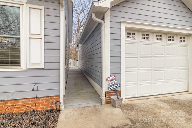 view of garage