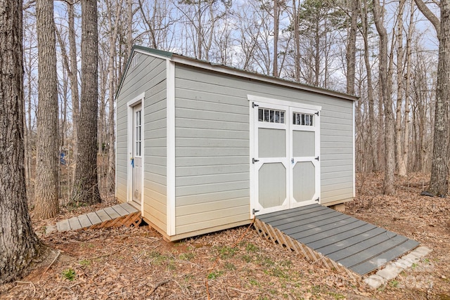 view of shed