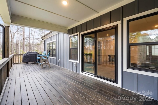 deck featuring area for grilling