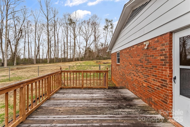 wooden deck featuring fence