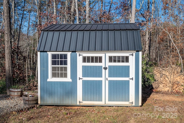 view of shed