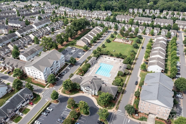 bird's eye view with a residential view