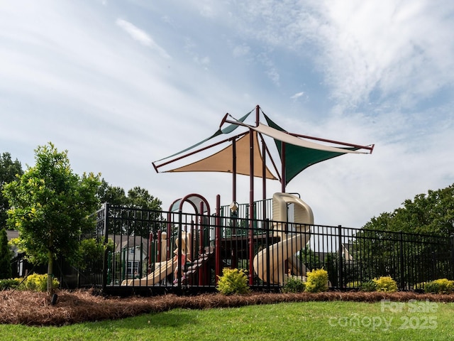 community playground with fence