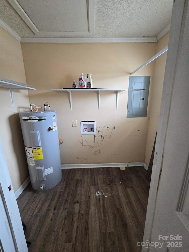 utilities with electric panel and water heater