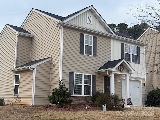 1301 Waylon Ave, Gastonia, NC 28054 - view of front facade featuring a garage and board and batten siding