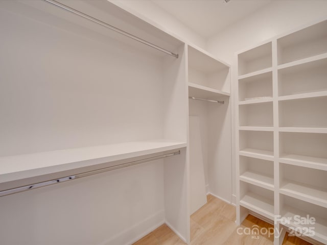 spacious closet with light wood-style floors