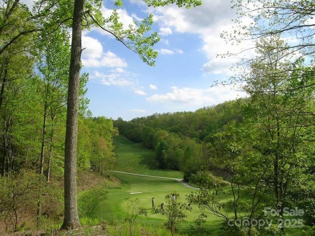 view of home's community with a forest view