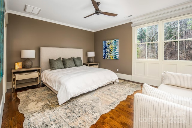 14 Twinflower Trl, Asheville, NC 28804 - bedroom featuring visible vents, baseboards, ornamental molding, and wood finished floors