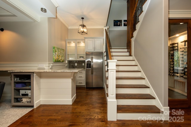 14 Twinflower Trl, Asheville, NC 28804 - stairs with crown molding and wood finished floors