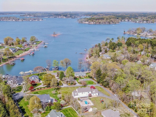 4907 White Oak Ln, Denver, NC 28037 - aerial perspective of suburban area with a nearby body of water