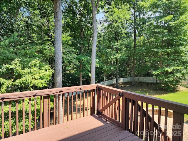 4708 Pearmain Dr, Waxhaw, NC 28173 - wooden terrace with a fenced backyard