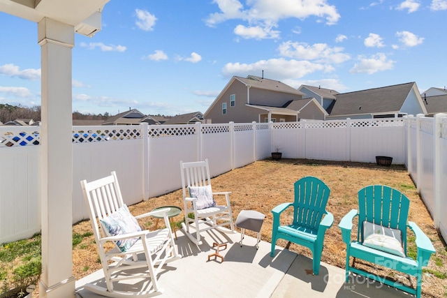 view of patio with a fenced backyard