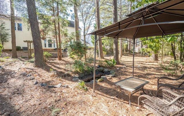 view of yard featuring a gazebo