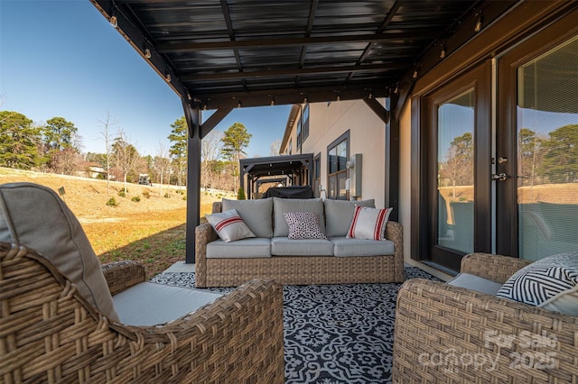 view of patio / terrace featuring an outdoor living space